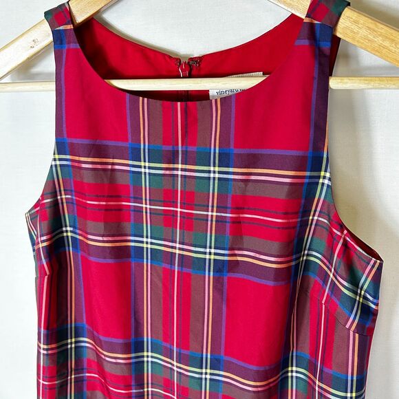 Vineyard Vines Red Plaid High Low Dress - Picture 5 of 13